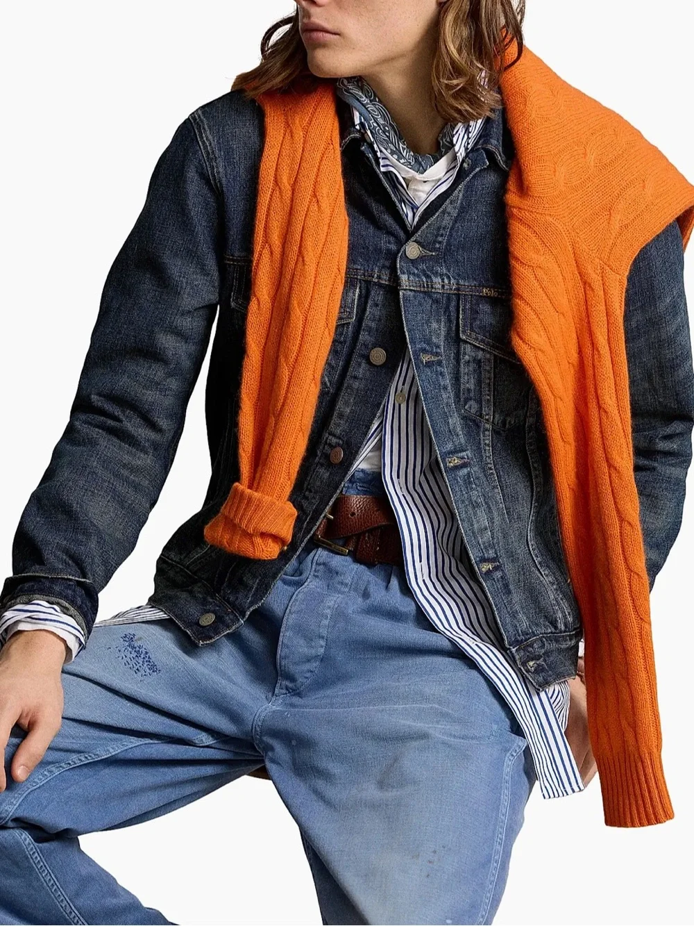 Polo Ralph Lauren Denim Trucker Jacket Mens XXL Blue Jean Classic Retro
